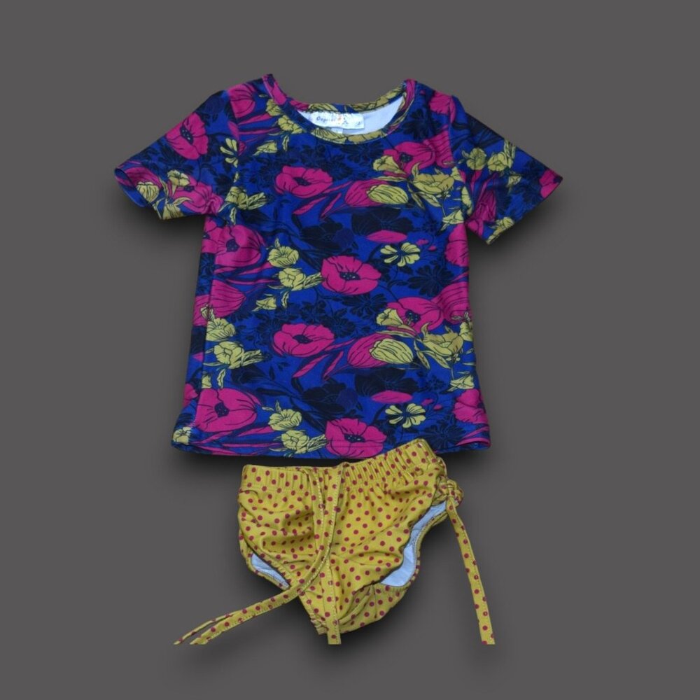 OOPSIE DAISY Toddler Girls' sz 3T 2pc Rash Guard Swimsuit